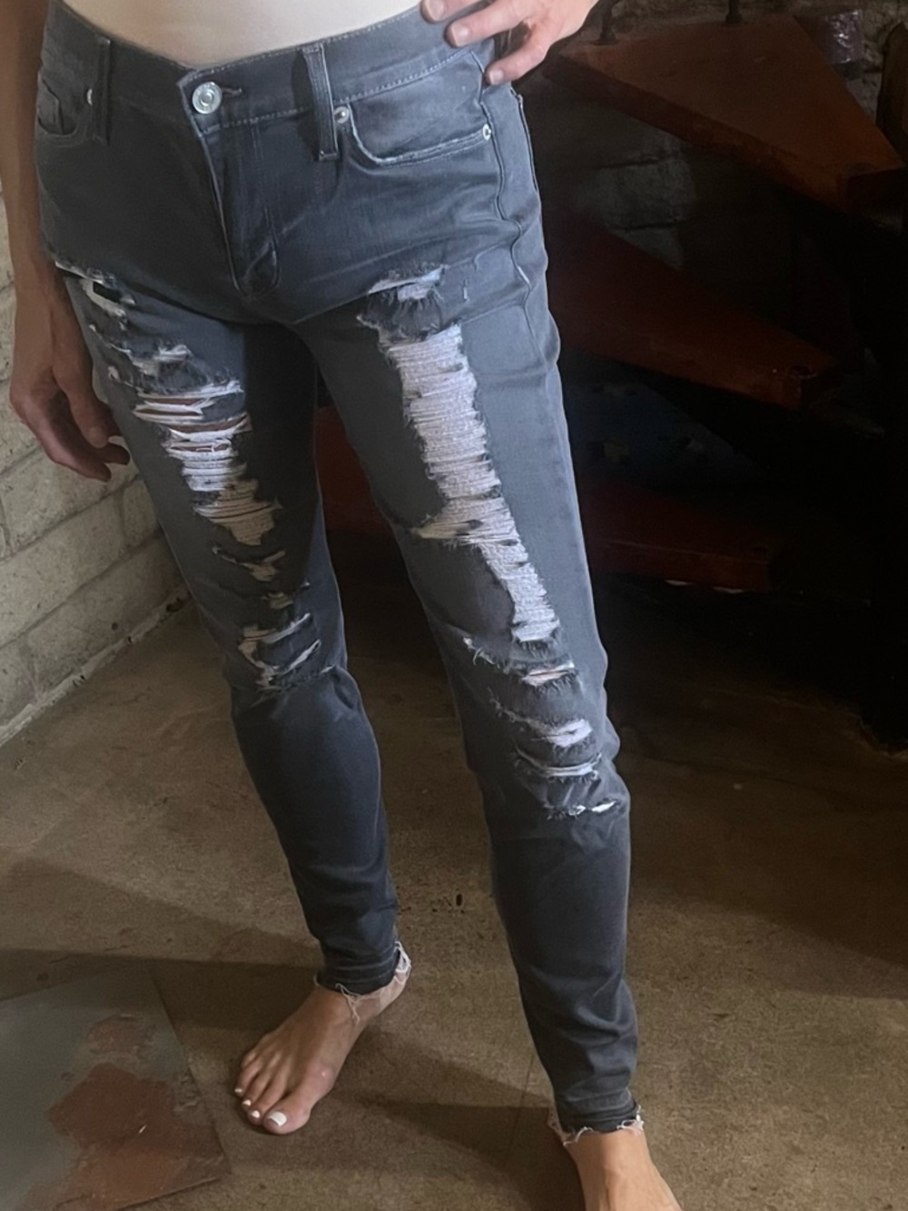 Hudson Nico Midrise Ankle Jeans in Charcoal Gray